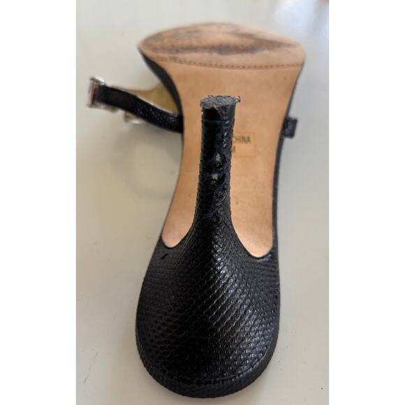 Boston Proper Slip On Black 3” Heals Sandals Rhinestones Size 8 PROM‎ Wedding - Picture 10 of 11